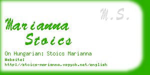 marianna stoics business card